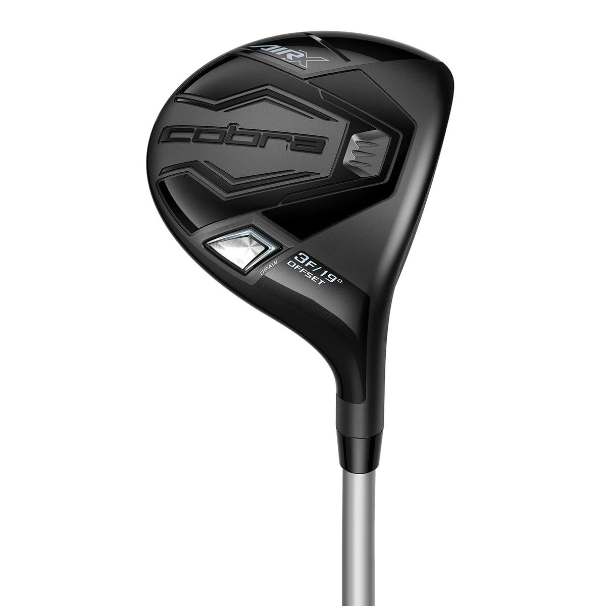 Cobra Air-X 2024 Dam svart fairwaywood, klubbhuvudet sett snett framifrån