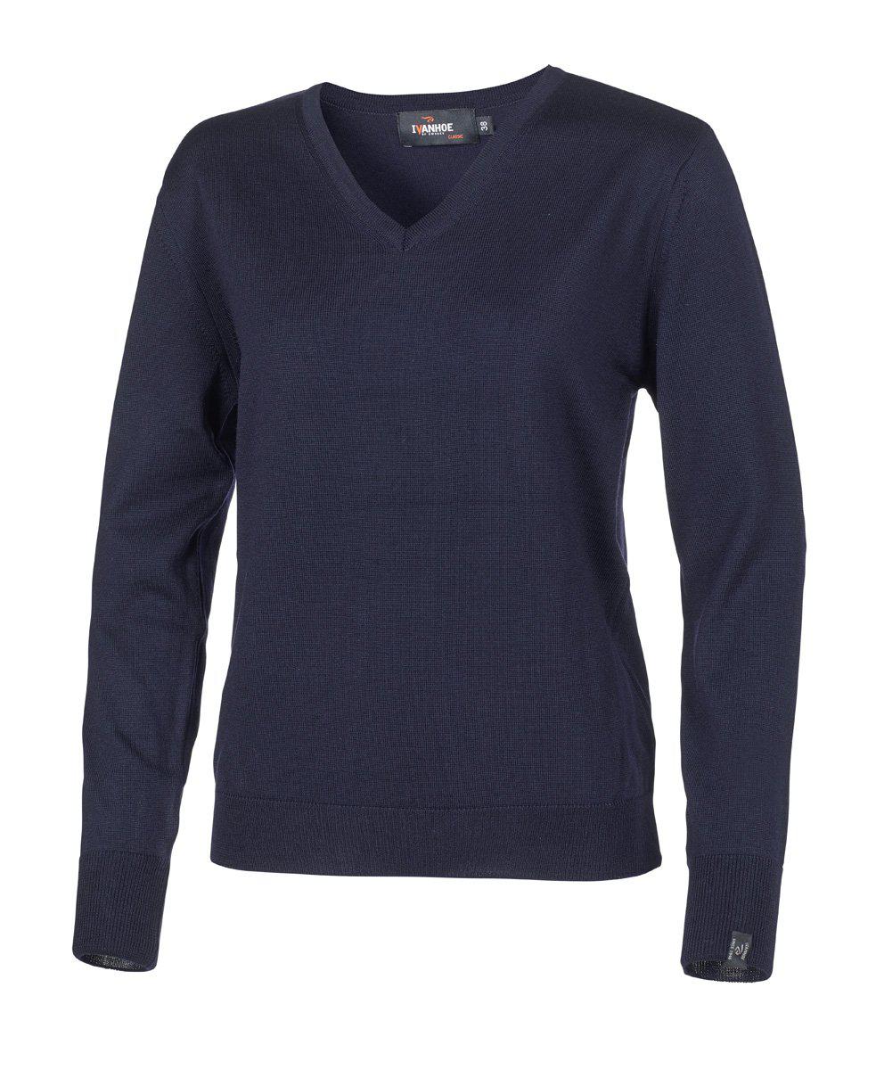 Ivanhoe Merino V-neck dam V-ringad tröja, sedd från sidan