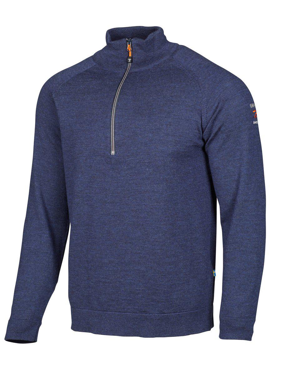 Ivanhoe Jojje half zip herr i steelblue, tröja med färgaccent på dragkedjan
