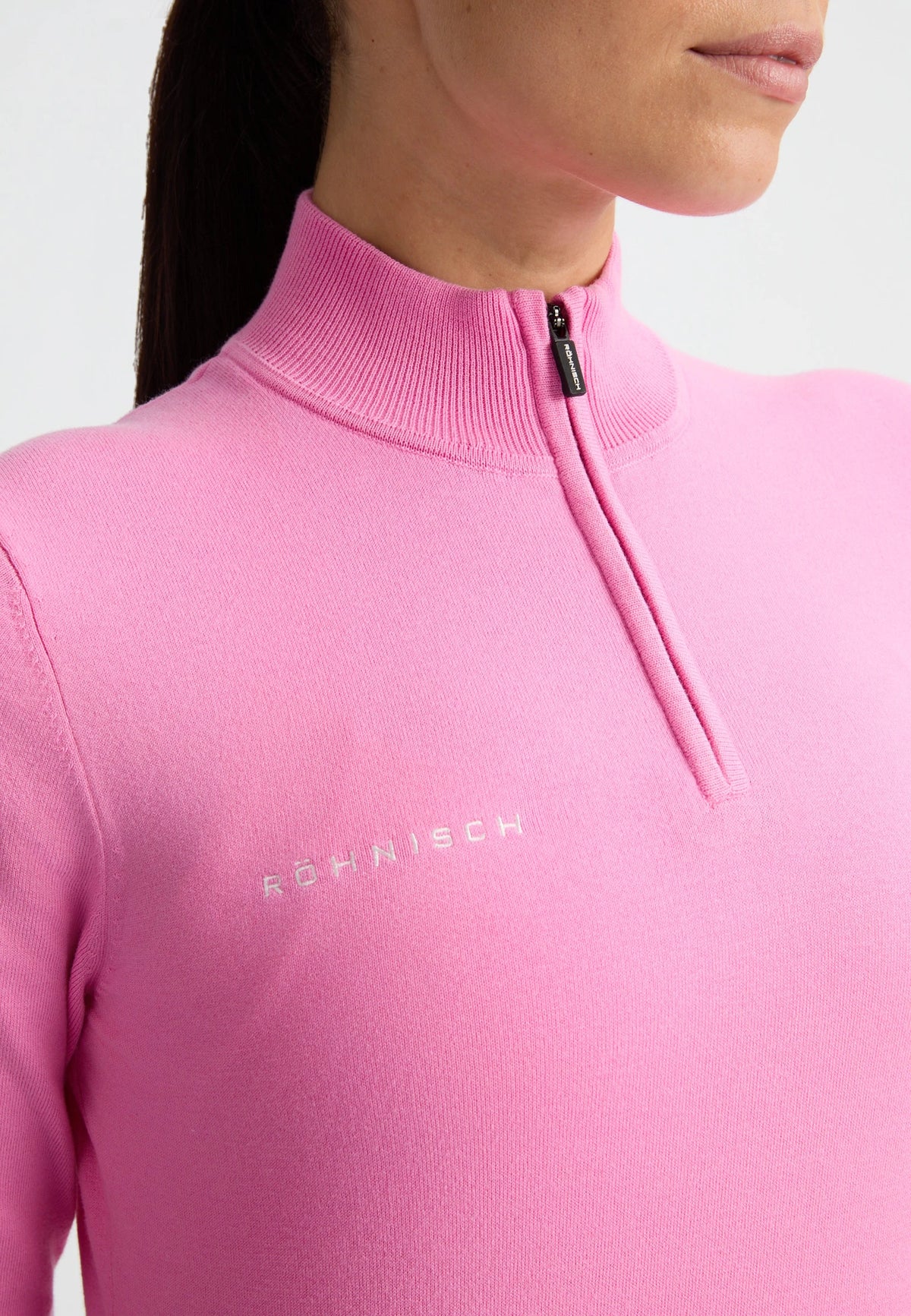 Röhnisch Kora Knitted Half Zip Dam Fuchsia Pink