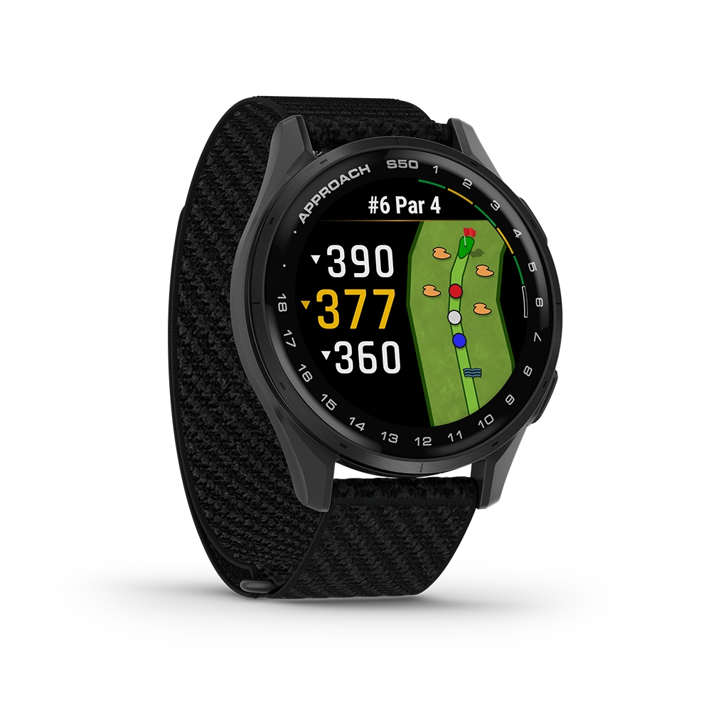 Garmin Approach S50 svart GPS-golfklocka med AMOLED-skärm