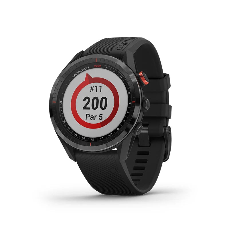 Garmin Approach S62 golfklocka med bankarta på handleden