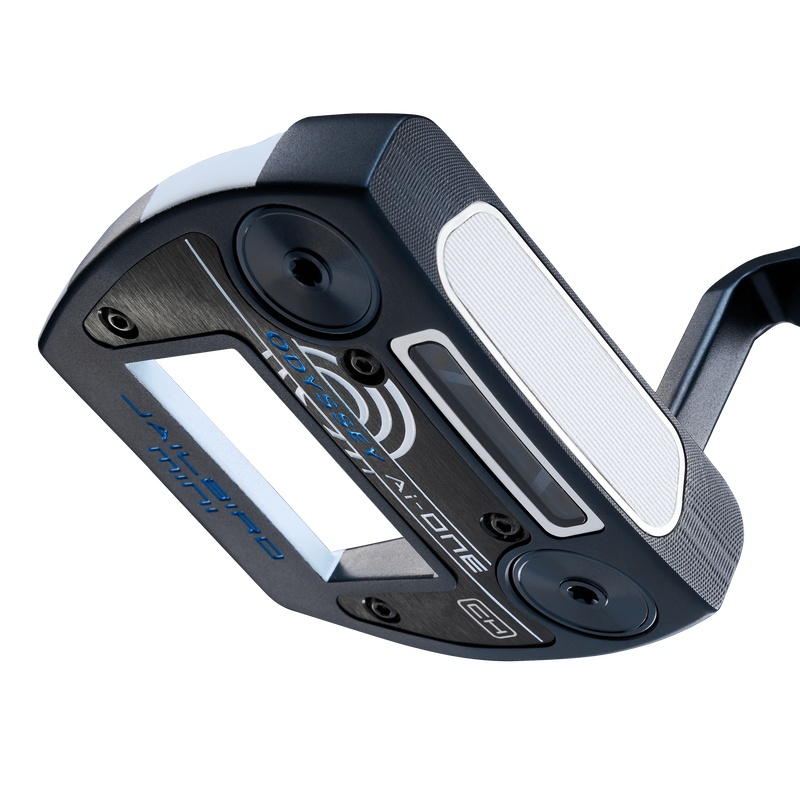 Odyssey AI-ONE Jailbird Mini mallet-putter, vy av sula och hals