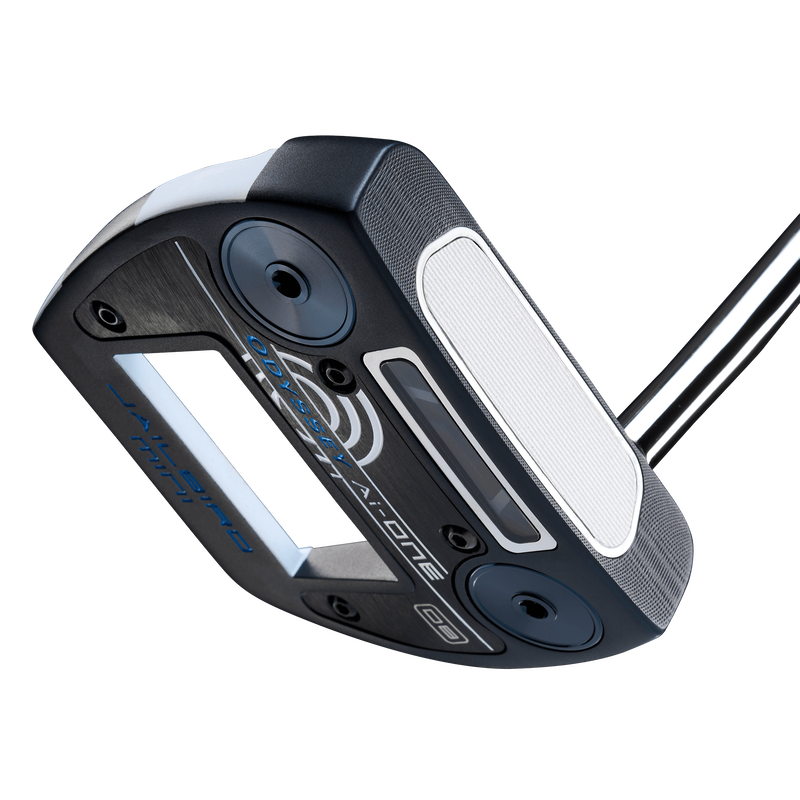 Odyssey AI-ONE Jailbird Mini DB mallet-putter med Double Bend-hals, vy av sula