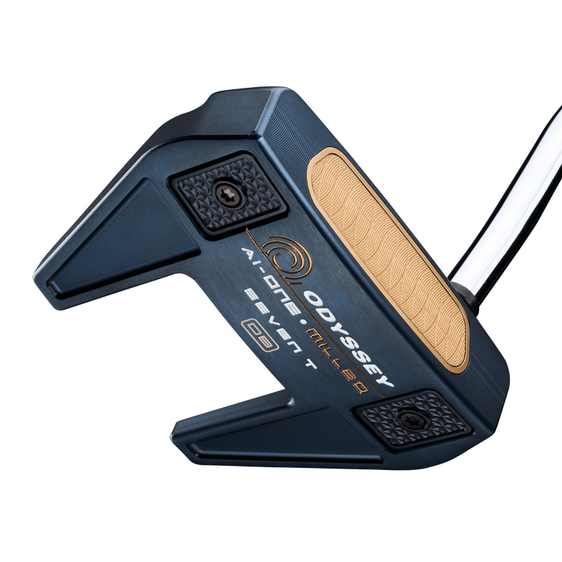 Odyssey AI-ONE Milled Seven DB helfräst fang-mallet putter med Double Bend-hals, vy av sula