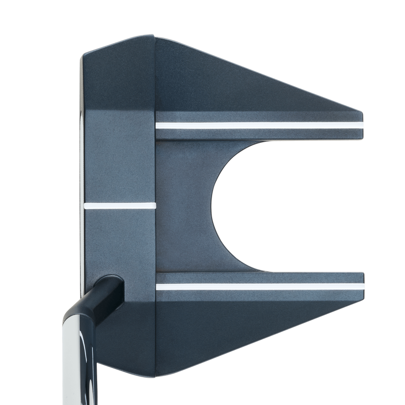 Odyssey AI-ONE Seven S fang-mallet putter, vy av klubbhuvudet med vingar