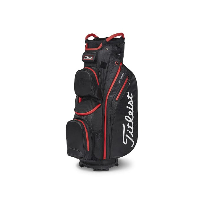 Titleist Cart 14 StaDry vattentät vagnbag i svart och röd