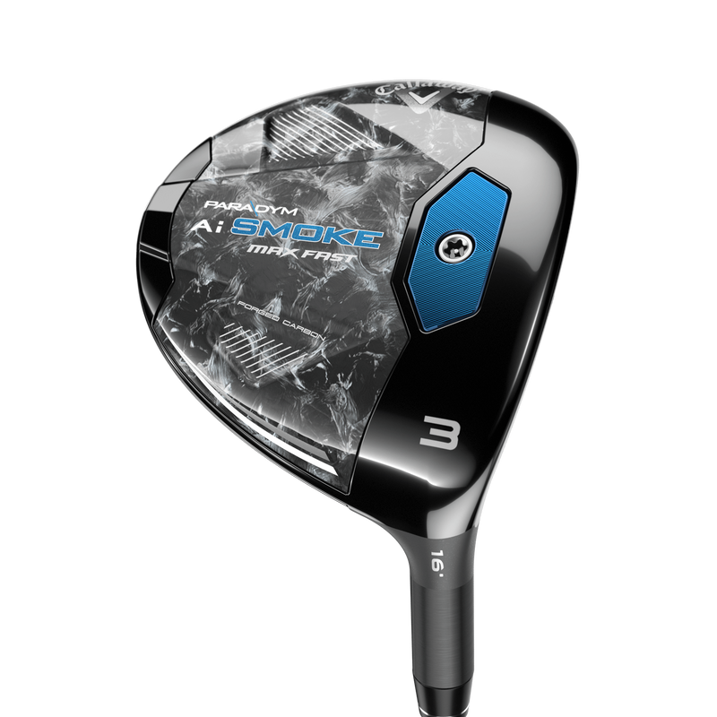 Callaway Paradym AI Smoke MAX FAST fairwaywood, klubbhuvudet sett snett framifrån