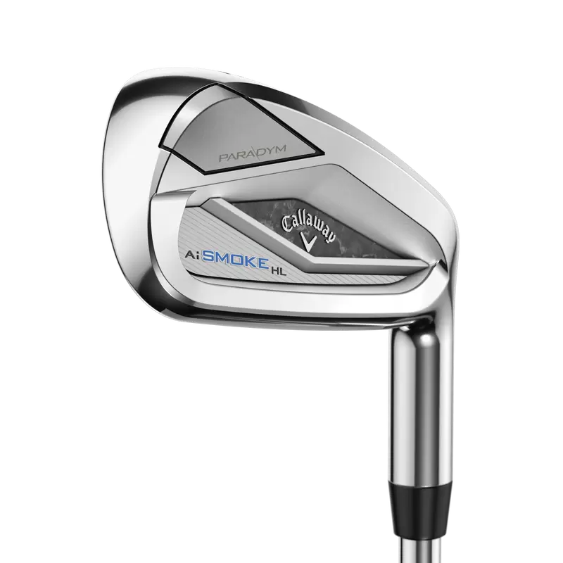 Callaway Paradym Ai Smoke HL järnset i grafit, klubbhuvudena sedda snett framifrån