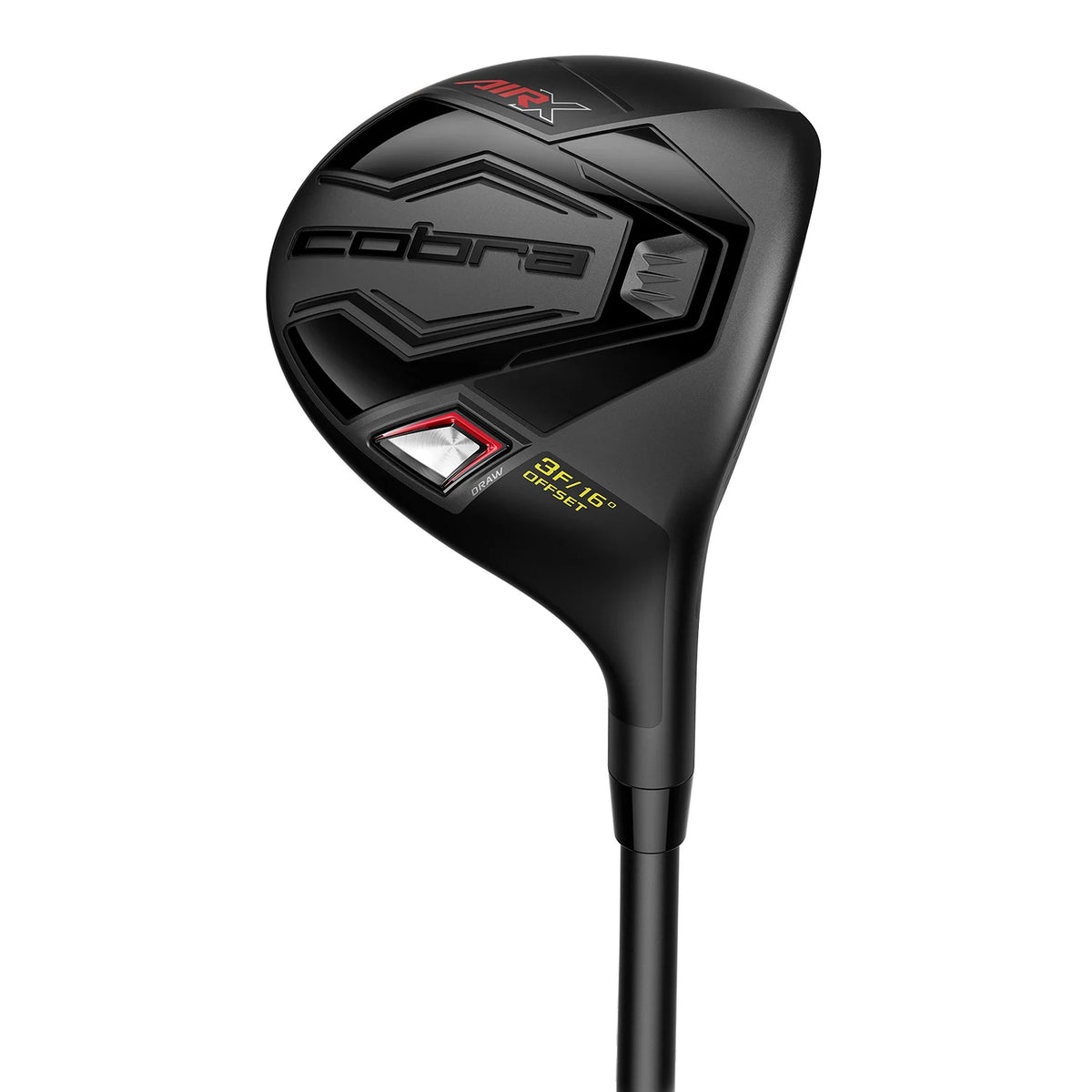 Cobra Air-X 2024 svart fairwaywood, klubbhuvudet sett snett framifrån