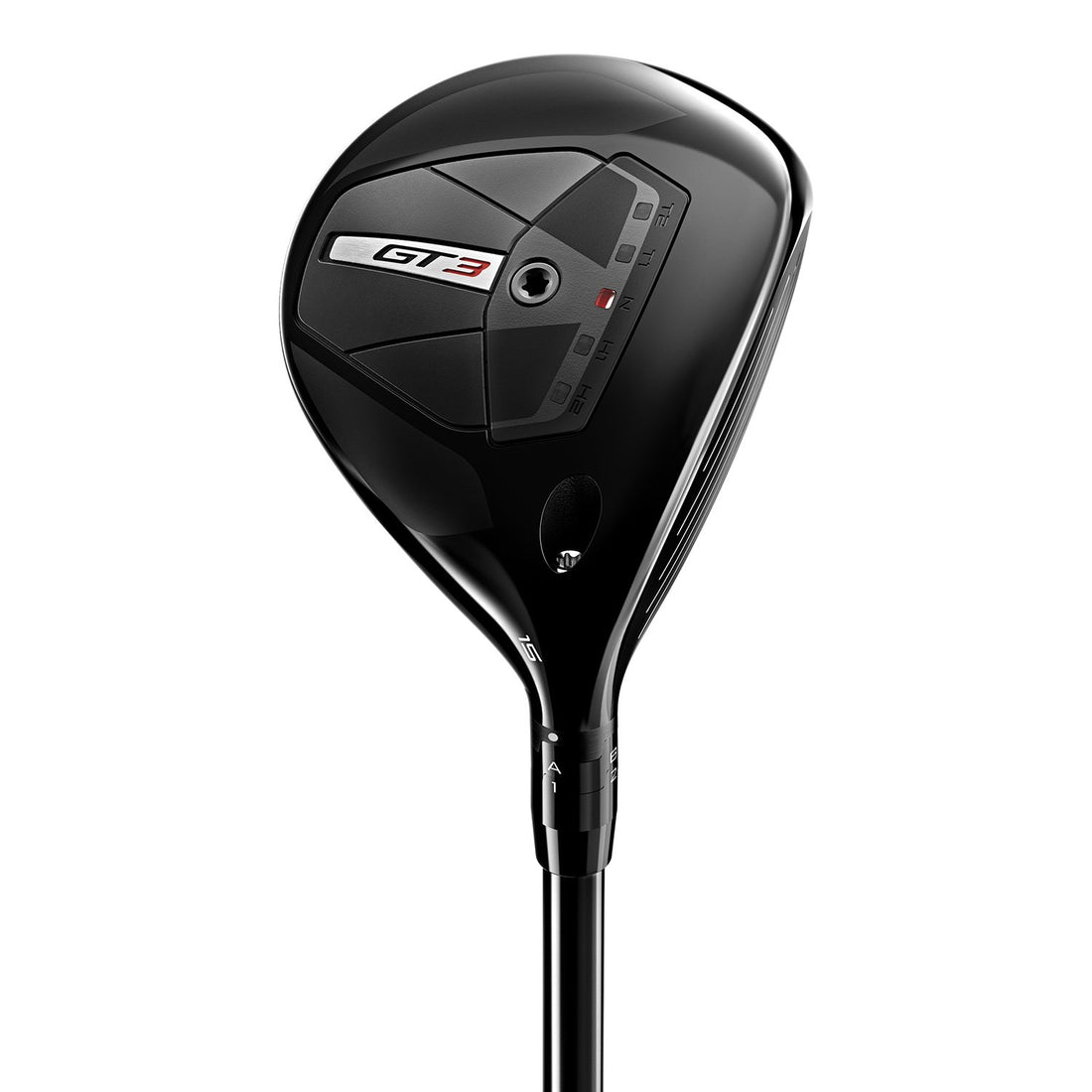 Titleist GT3 fairwaywood, klubbhuvudet sett snett framifrån