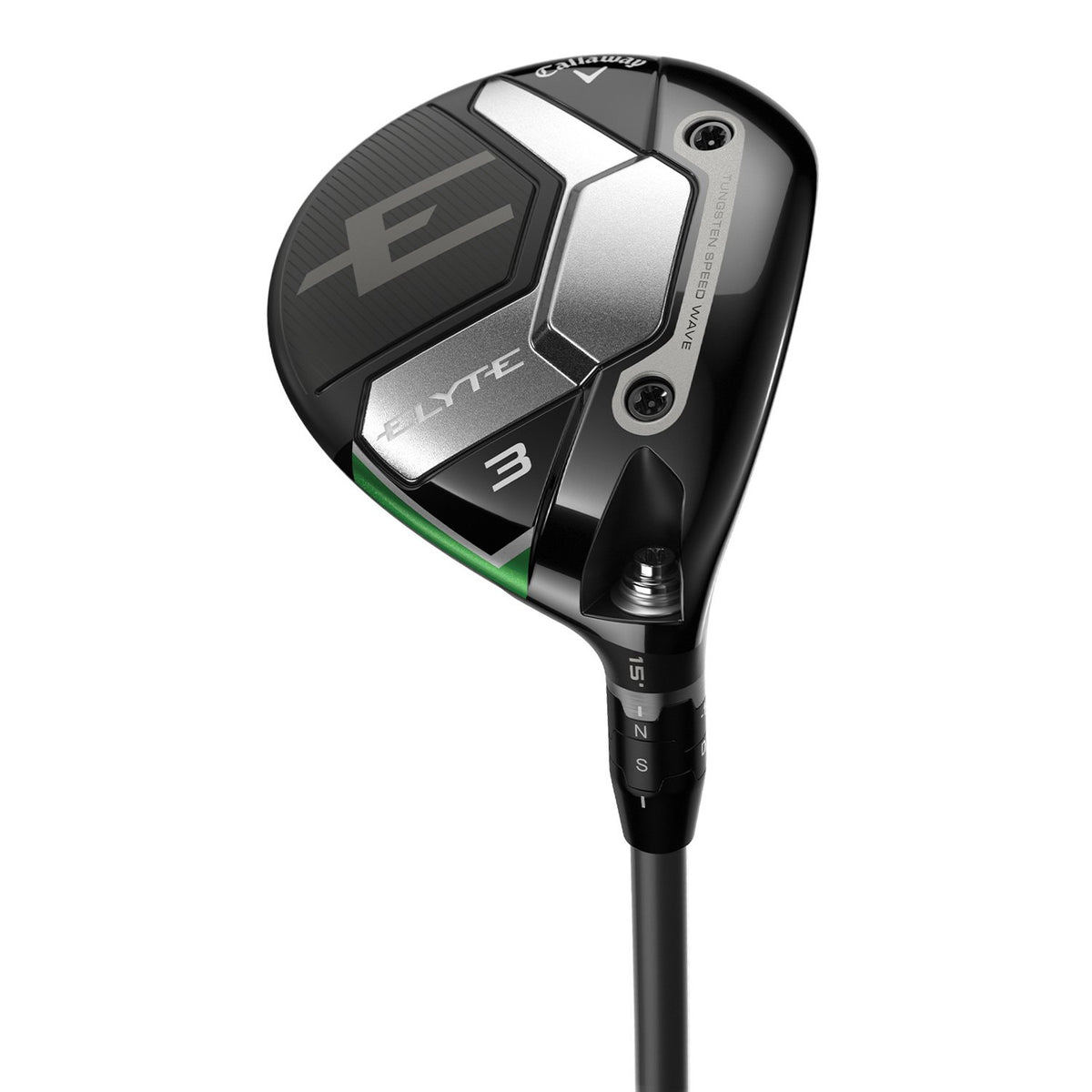 Callaway Elyte Dam fairwaywood, klubbhuvudet sett snett framifrån