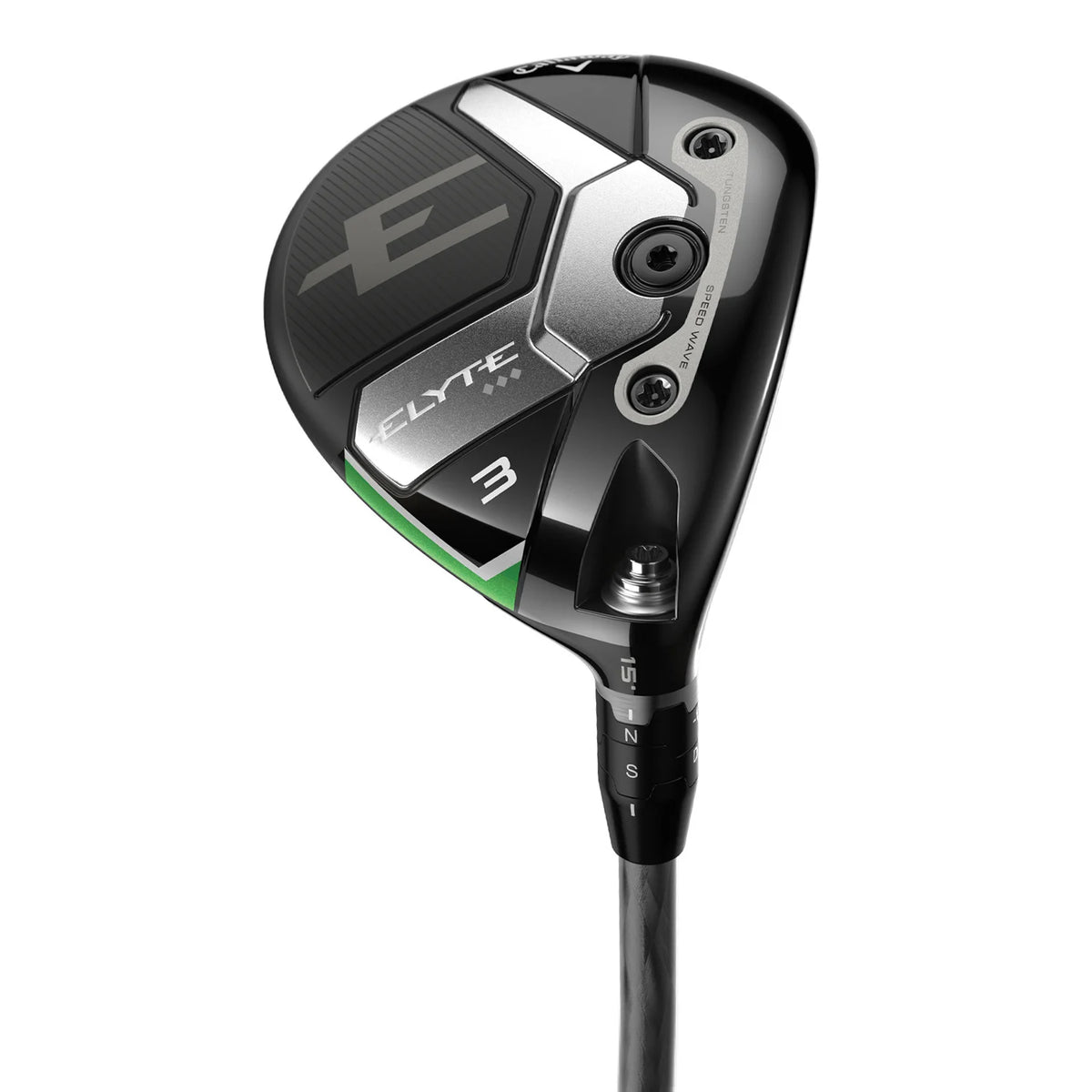 Callaway Elyte Triple Diamond fairwaywood, klubbhuvudet sett snett framifrån