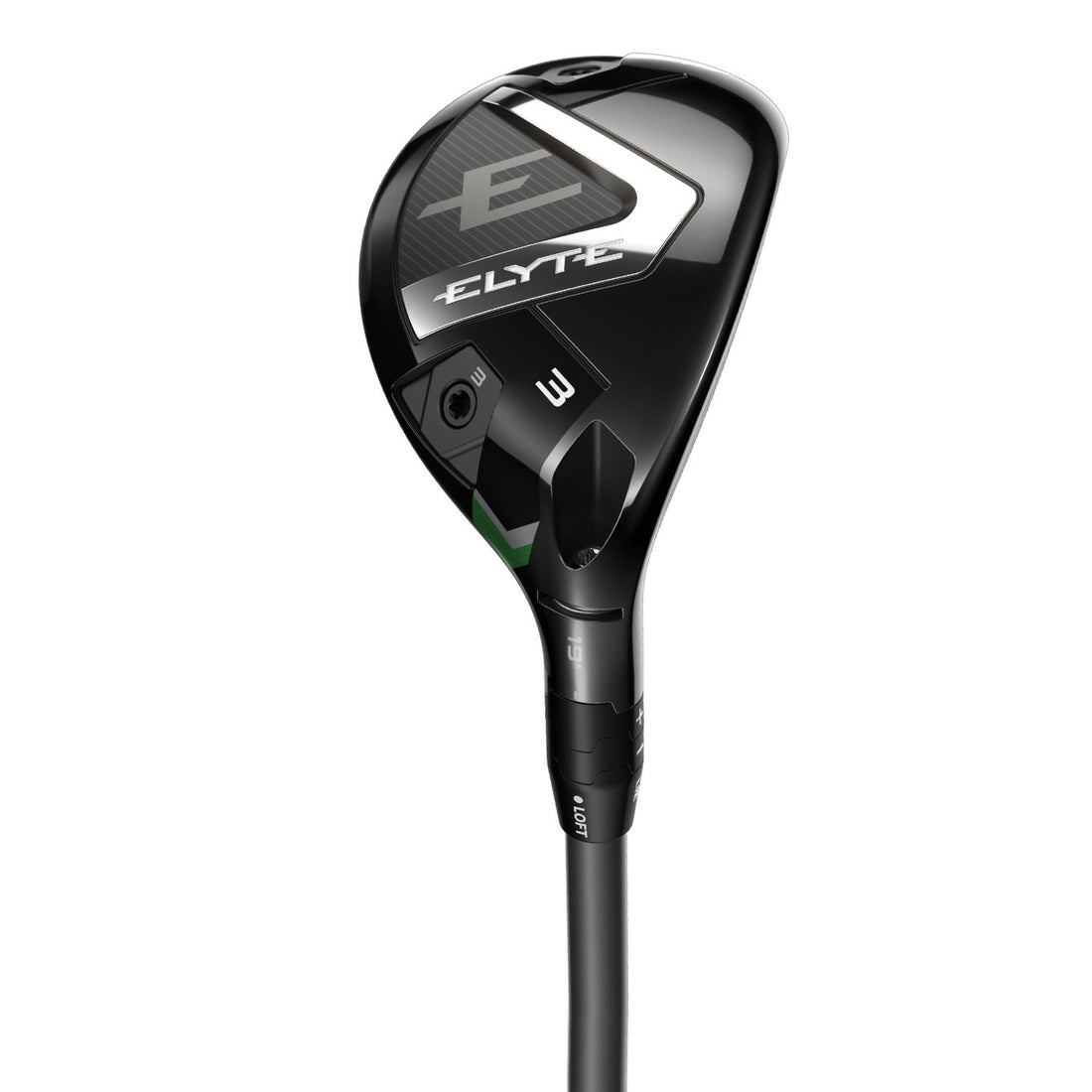 Callaway Elyte hybrid, klubbhuvudet sett snett framifrån