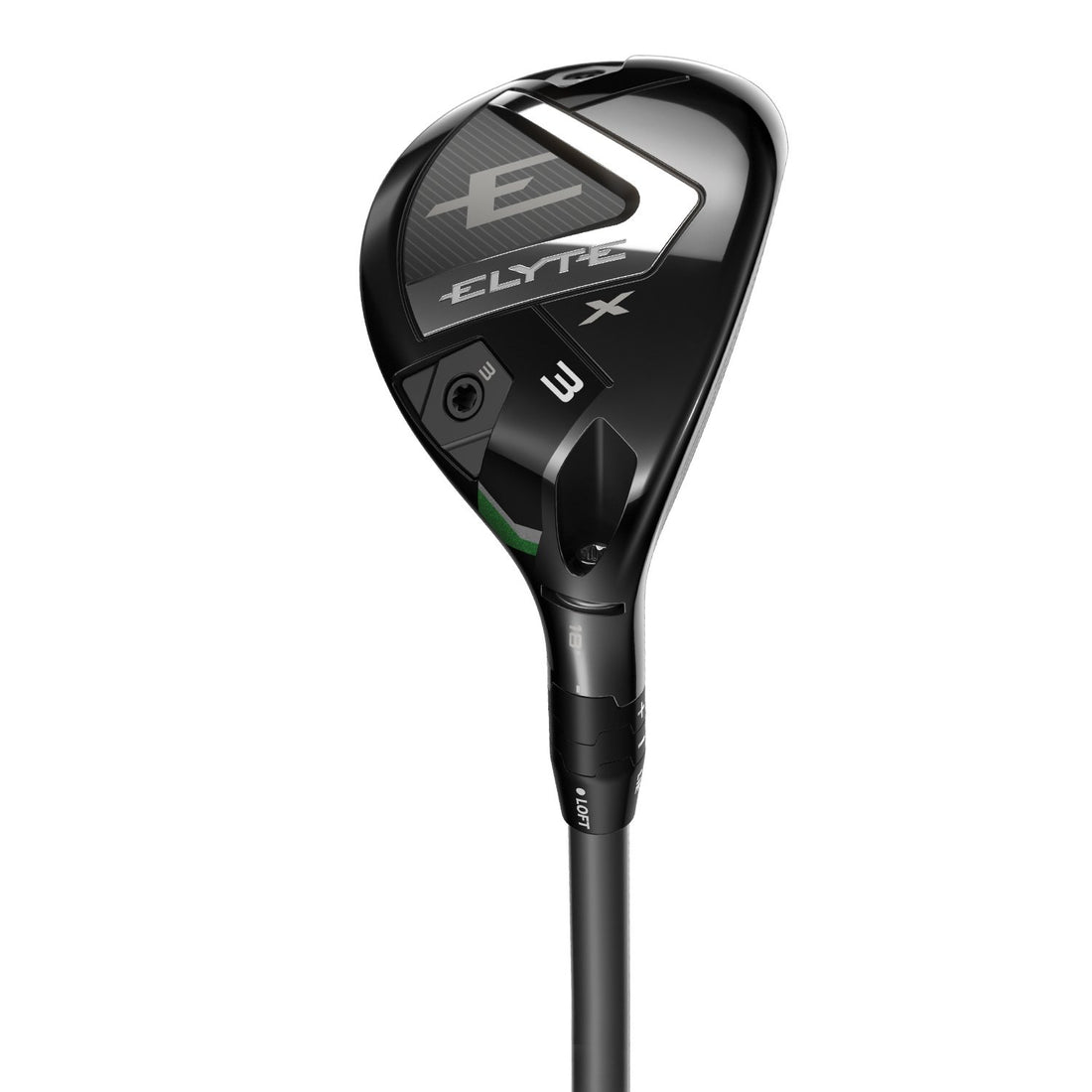 Callaway Elyte X hybrid, klubbhuvudet sett snett framifrån