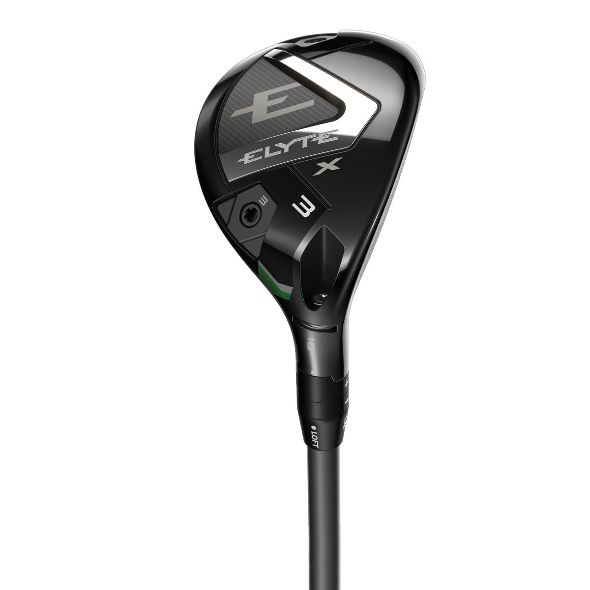 Callaway Elyte X hybrid, klubbhuvudet sett snett framifrån