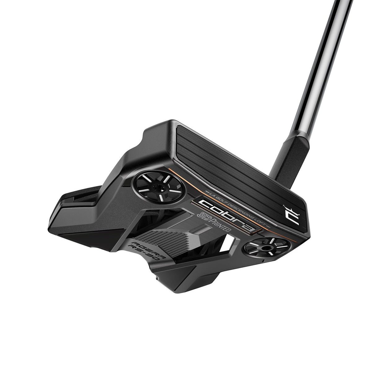 Cobra 3Dp Agera RS 30 Slant kompakt mallet-putter, sedd ovanifrån med central siktlinje