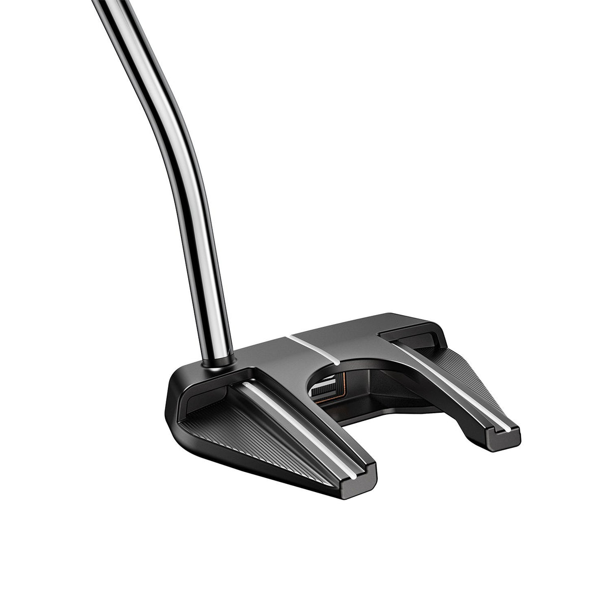 Cobra Vintage Nova Single Bend mallet-putter, vy av sula med utbytbara häl- och tåvikter