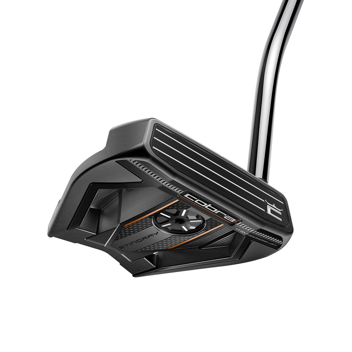 Cobra Vintage Stingray Single Bend mallet-putter, sedd ovanifrån med tre siktlinjer