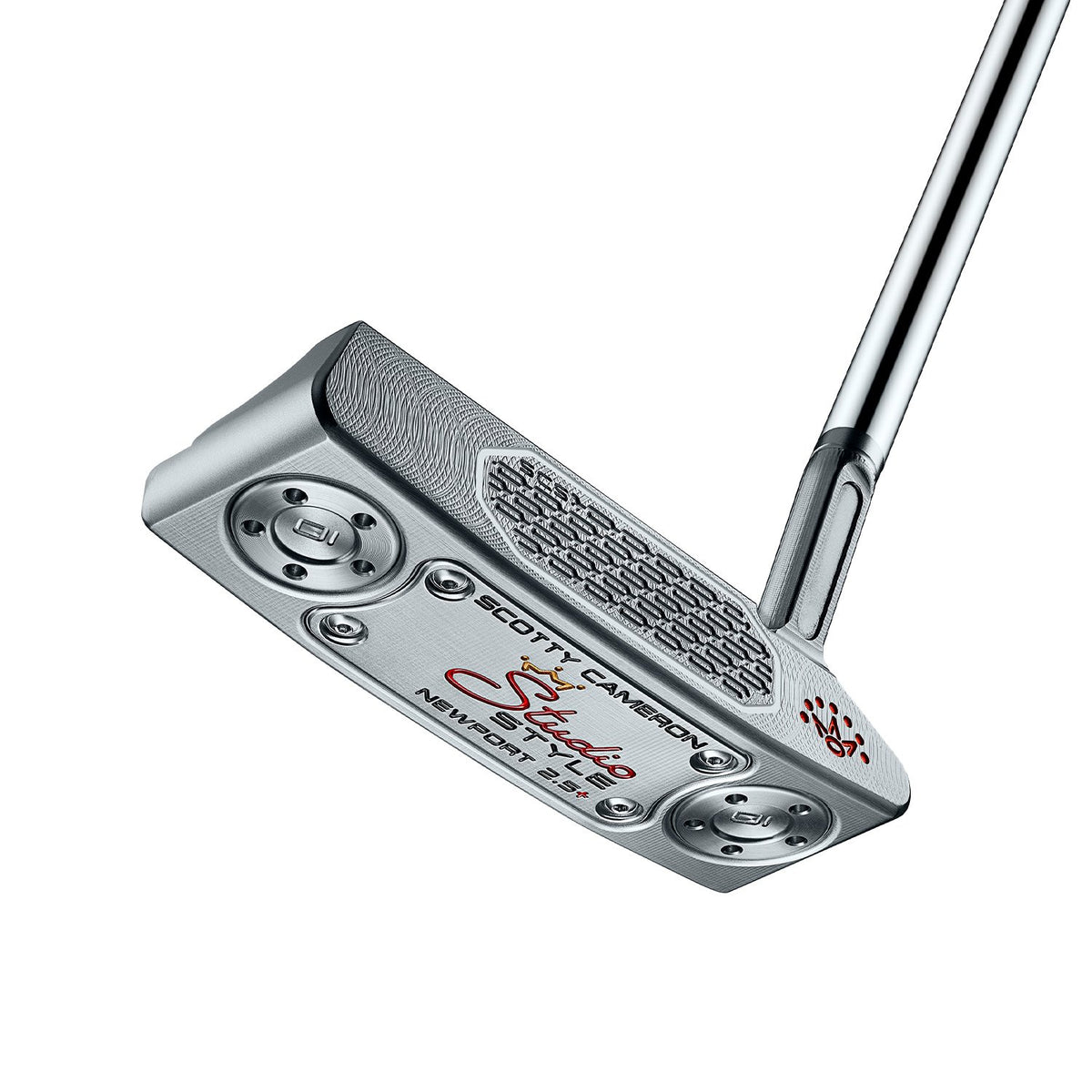 Scotty Cameron Newport 2.5 Plus putter, 2025 Super Select, sedd ovanifrån vid adress