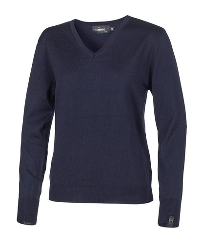 Ivanhoe Merino V-neck dam V-ringad tröja, sedd från sidan