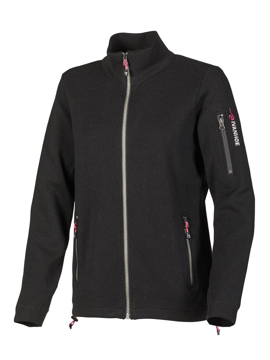Ivanhoe Hedda Windbreaker dam i svart, merinojacka med dragkedja
