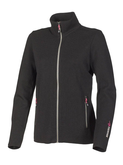 Ivanhoe Hedda full zip i svart, dam merinotröja med dragkedja