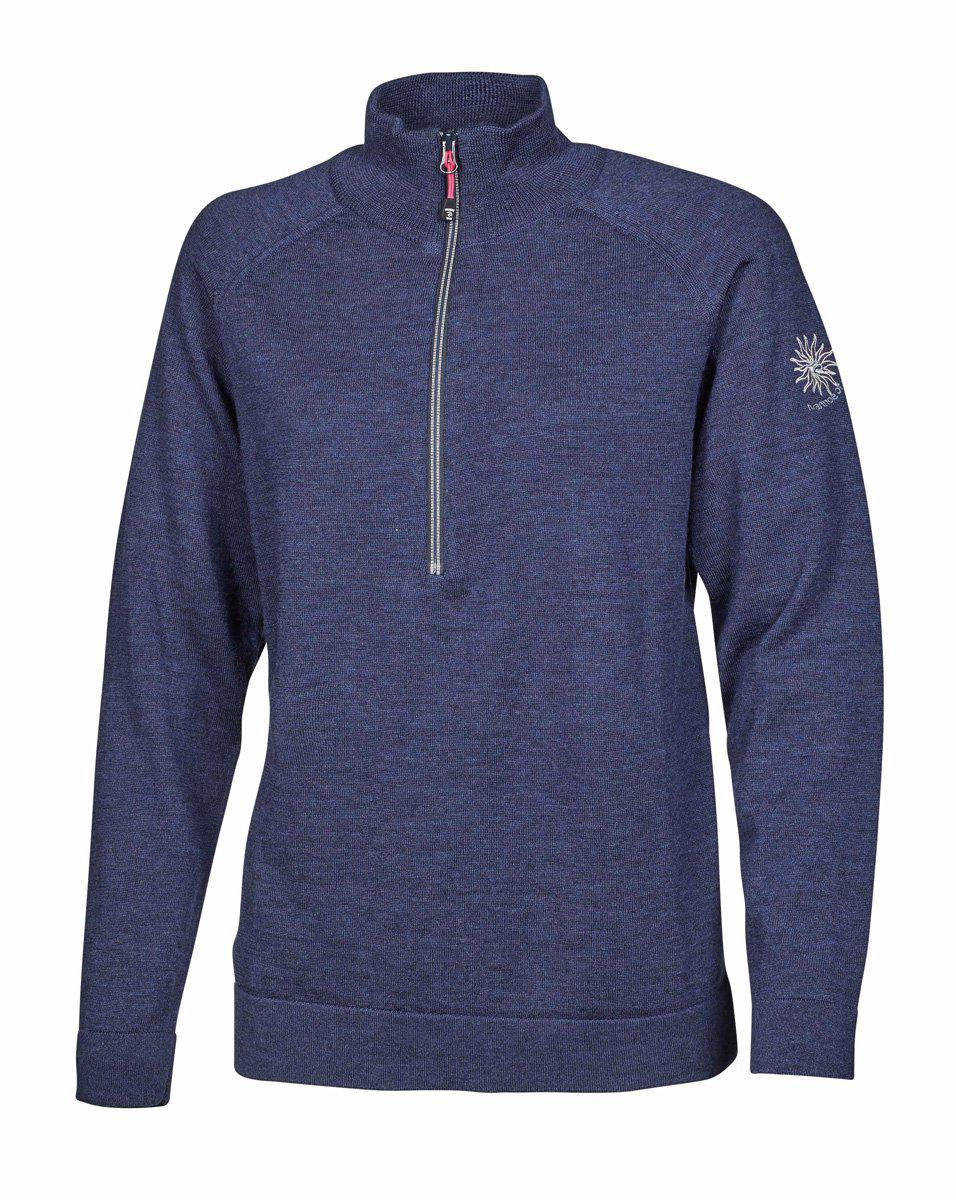 Ivanhoe Jana half zip dam i steelblue, stickad half-zip-tröja