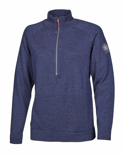 Ivanhoe Jana half zip dam i steelblue, stickad half-zip-tröja