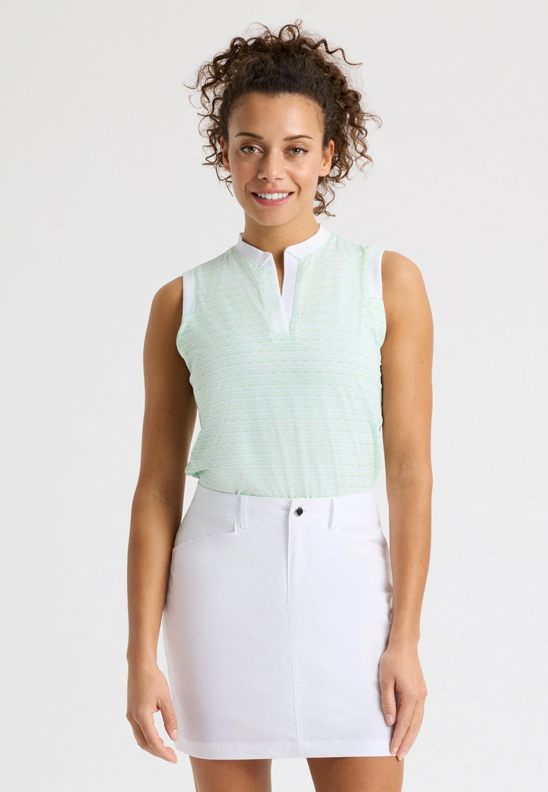 Röhnisch Abby Sleeveless Top Monogram Green Ash Dam