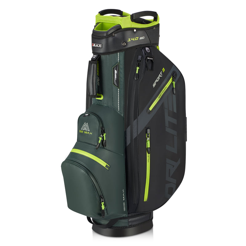 BIG MAX Dri Lite Sport 3 lätt vagnbag i forrest grön, svart och lime, sedd från sidan