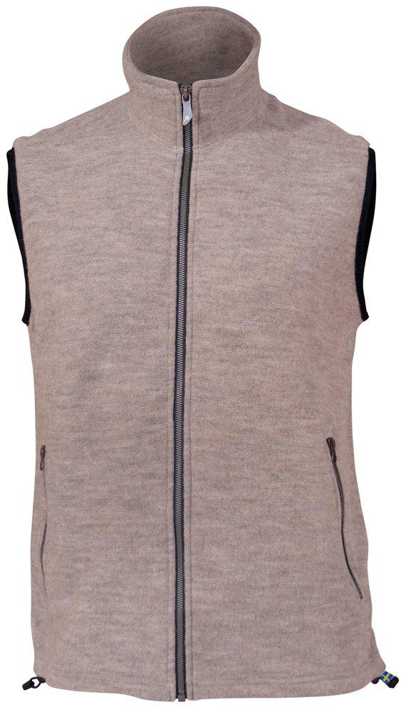 Ivanhoe Kurre vest herr, detalj på dragkedja och stickning