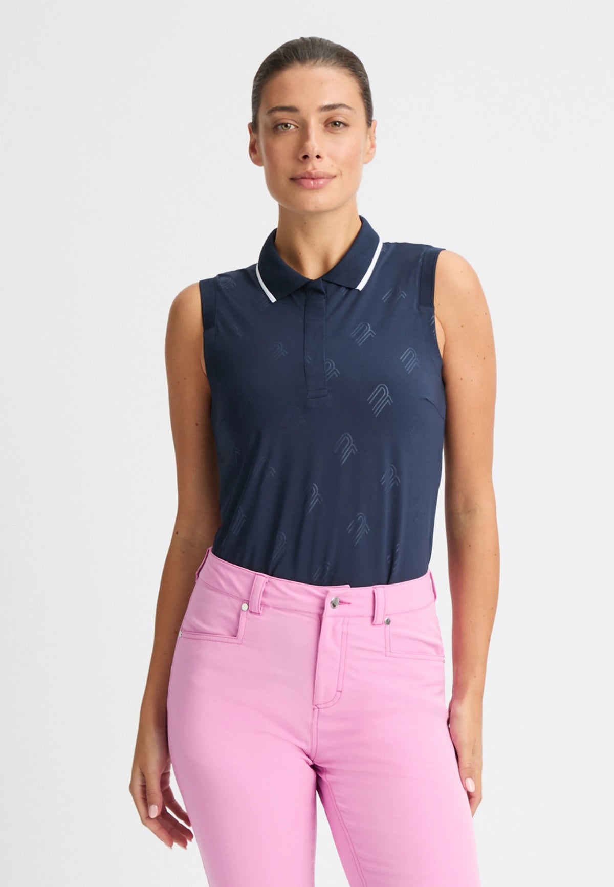 Röhnisch Deni Sleeveless Poloshirt Dam Navy