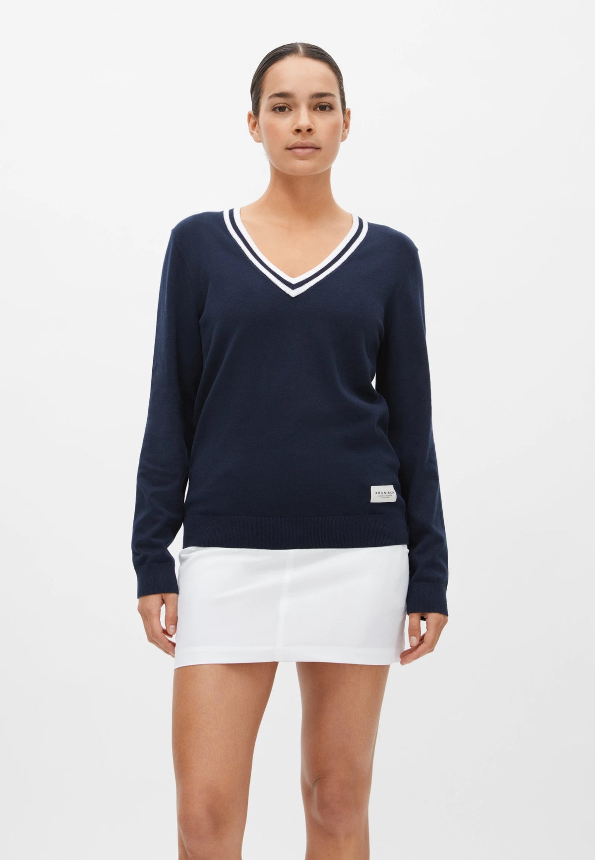Röhnisch Adele Knitted Sweater Dam Navy/White