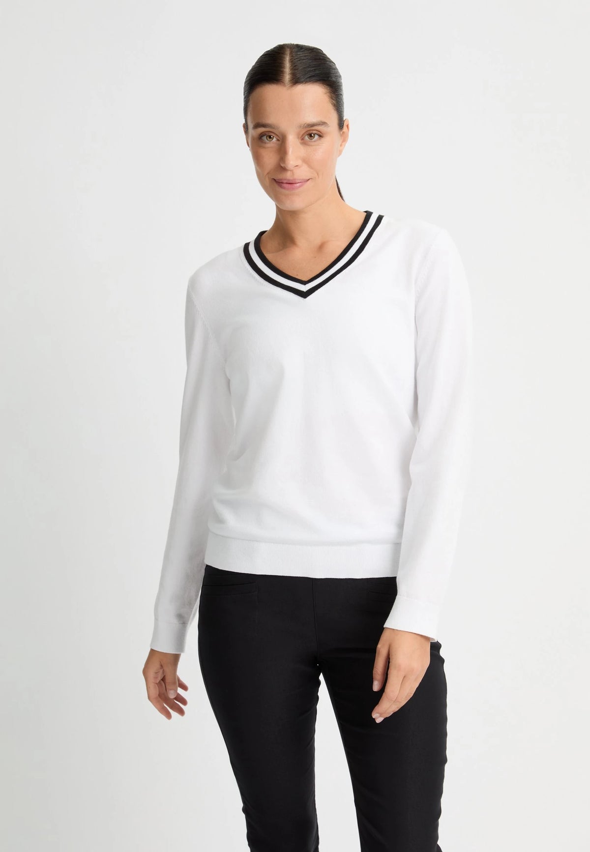 Röhnisch Adele Knitted Sweater Dam White/Black