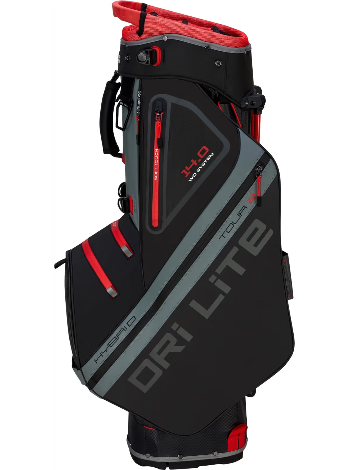BIG MAX Dri Lite Hybrid Tour 2 golfbag, närbild på fack och magnetpanel