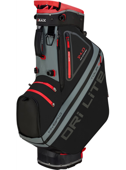 BIG MAX Dri Lite Hybrid Tour 2 golfbag, vy av 14-vägs avdelare uppifrån