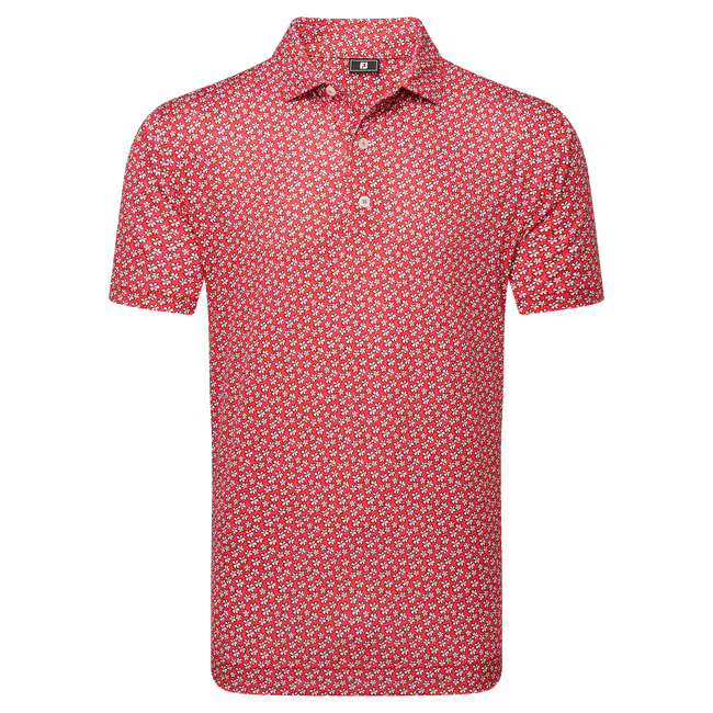 FootJoy Floral Sketch Print Lisle Golfpiké Herr – bild 4