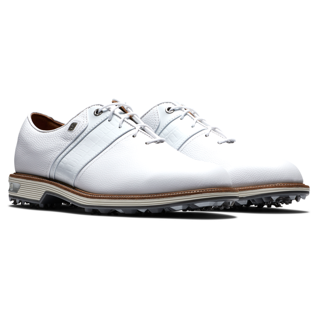 FootJoy Premiere Packard golfsko herr, snedvy av vitt läder och snörning