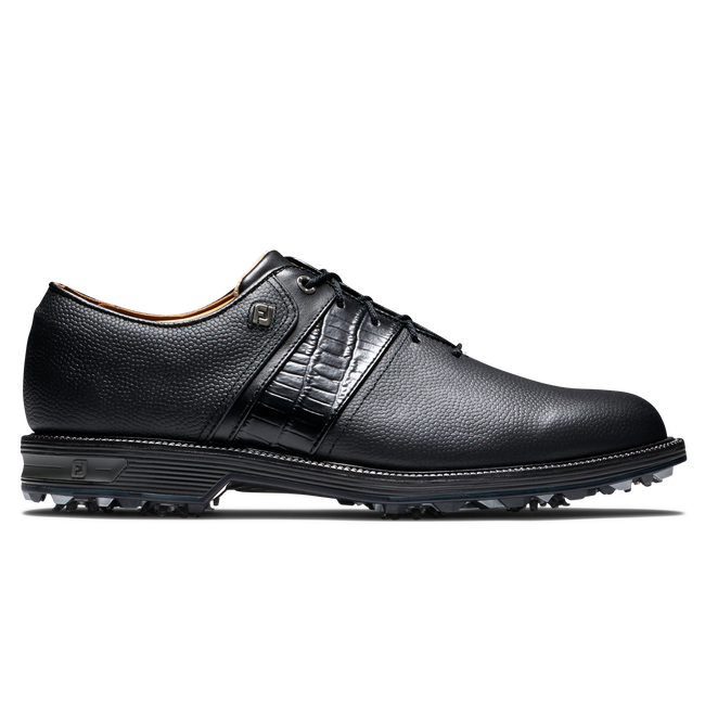 FootJoy Premiere Series Packard golfsko herr i svart fullnarvsläder, sedd från sidan