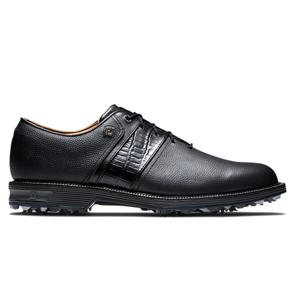 FootJoy Premiere Series Packard golfsko herr i svart fullnarvsläder, sedd från sidan