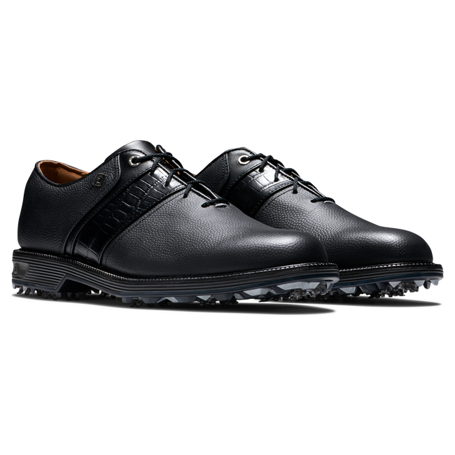 FootJoy Premiere Packard golfsko herr, snedvy av svart läderovandel och snörning