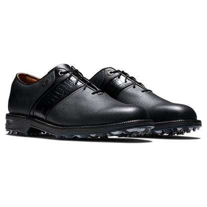 FootJoy Premiere Packard golfsko herr, snedvy av svart läderovandel och snörning
