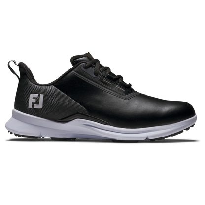FootJoy FJ Fuel spikeless golfsko herr i svart, sedd från sidan