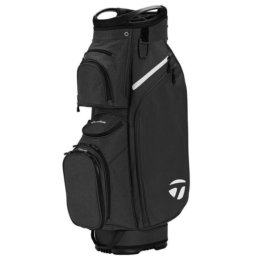 TaylorMade Cart Lite vagnbag i grått och blått, sedd framifrån