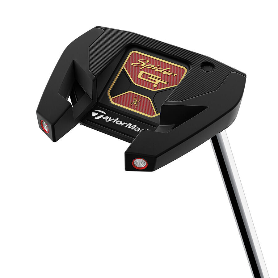 TaylorMade Spider GT mallet-putter, vy av sula med stålvingar