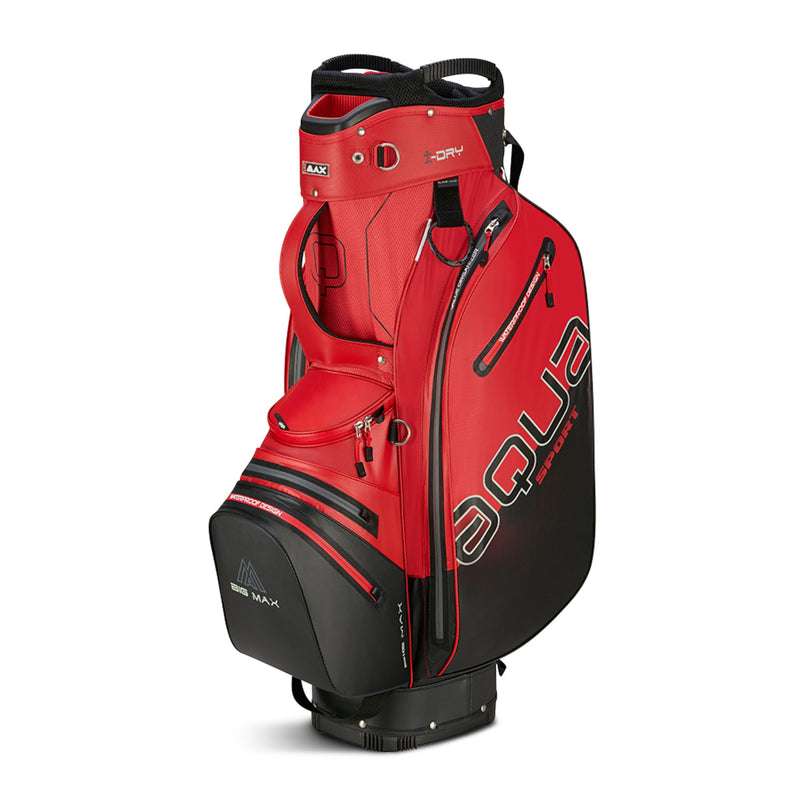 BIG MAX Aqua Sport 4 vattentät vagnbag i rött och svart med 14-delad topp, sedd från sidan