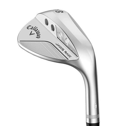 Callaway Jaws Raw Chrome wedge, skårorna på träffytan i närbild