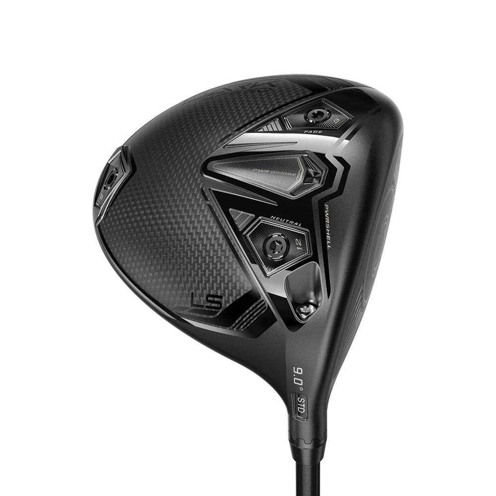 Cobra Darkspeed LS driver i matt svart med klubbhuvudet sett snett framifrån mot träffytan