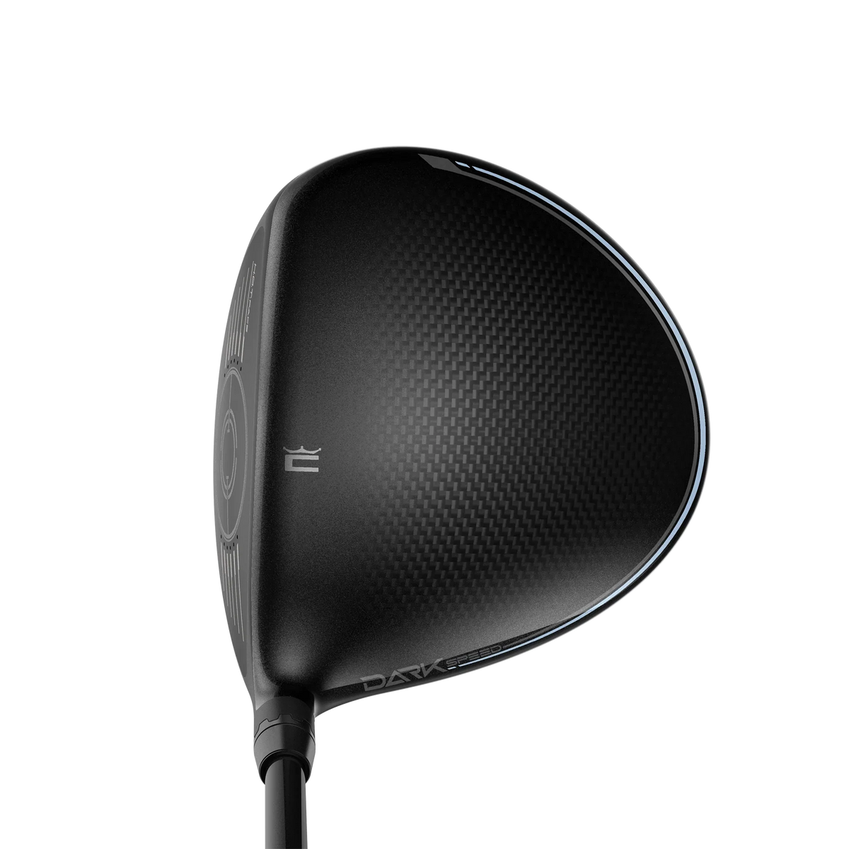 Cobra Darkspeed MAX Dam driver, svart krona med ljusblå detaljer sedd vid adress